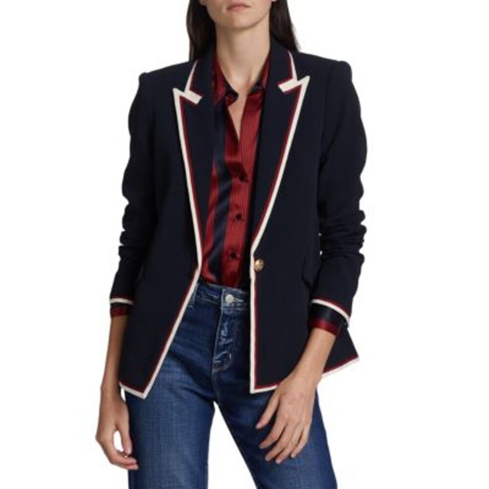 L'Agence Chamberlain Trim Single-Breasted Blazer Size 10 New with Tags - Picture 2 of 9